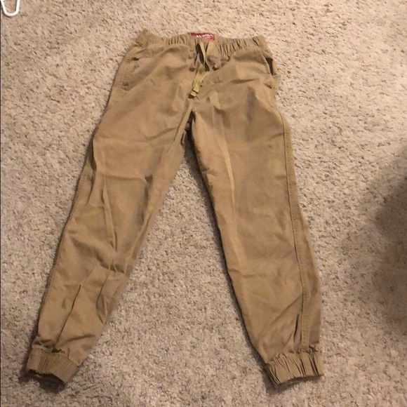 khaki pants with scrunch bottoms